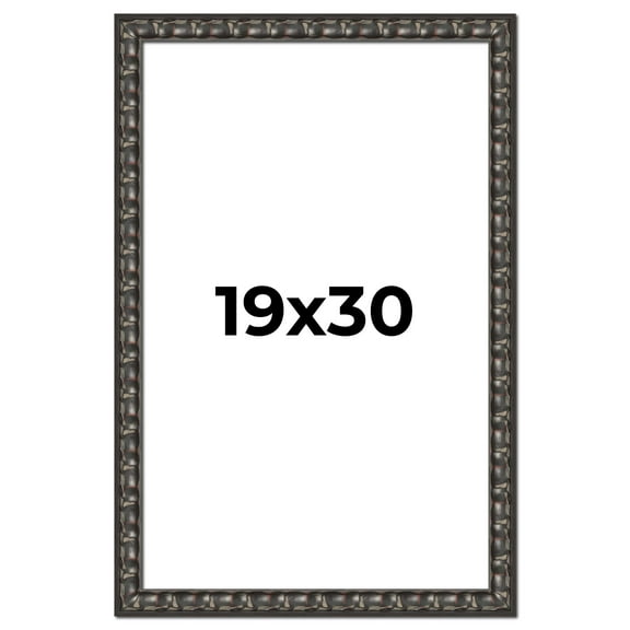 19x30 Frame Black-Brown Medieval Solid Wood Picture Frame | 1.5 Inch Moulding Width | Gotham
