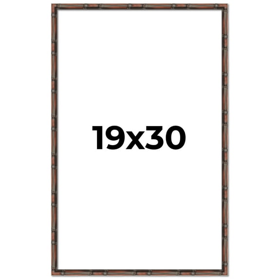 19x30 Frame Brown Bamboo with Dark Coffee/Walnut Finish | Solid Wood Picture Frame Width 0.75