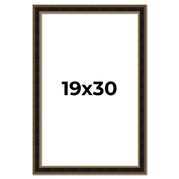 19x30 Frame Gold Antique Vintage Sold Wood Picture Frame | 1.75 Inch Moulding Width | Interior