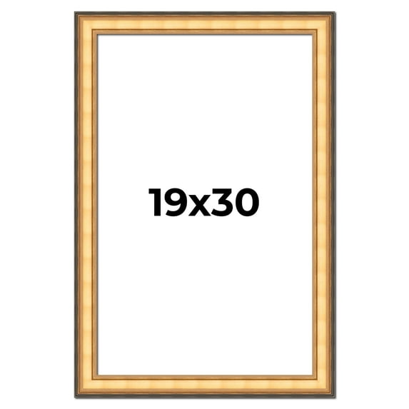 19x30 Frame Gold Plein Aire Solid Wood Picture Frame Width 2 Inches | Interior Frame Depth 0.5