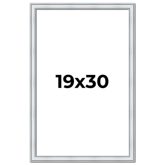19x30 Frame Sterling Silver Solid Wood Picture Frame | 1.25 Inch Moulding Width | 0.75 Inch