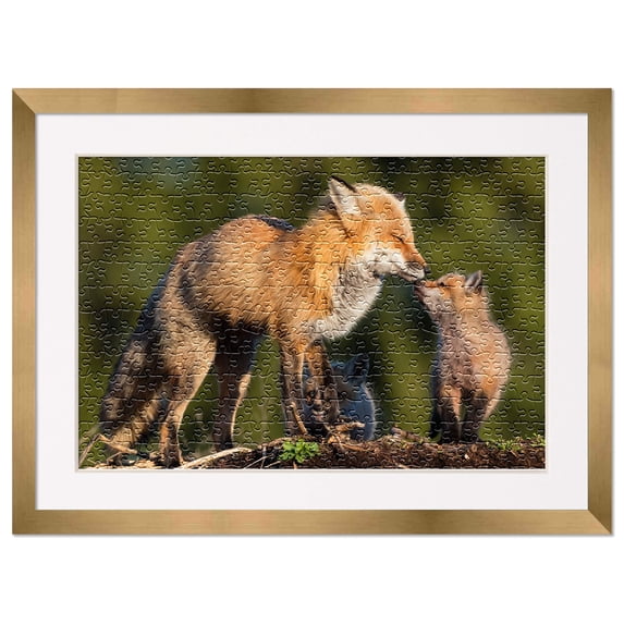 19x30 Frame for Jigsaw Puzzles - Wooden Bronze Puzzle Frame with Mat (White) For Puzzles Measuring 19x30 Inches