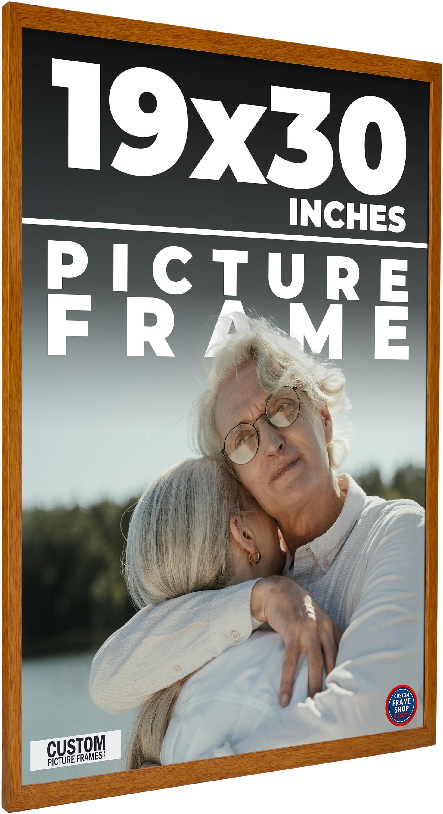 19x30 Honey Brown Real Wood Picture Frame Width 0.75 inches | Interior ...