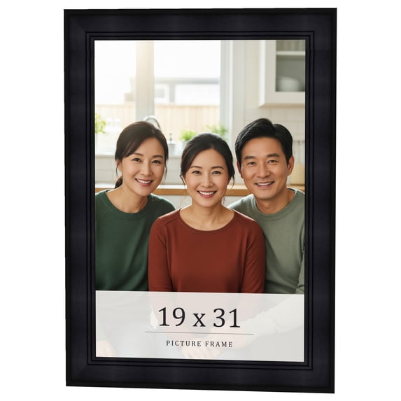 19x31 Frame Black Passaggi Solid Wood Picture Frame Width 1.5 Inches | Interior Depth 0.5 Inches |