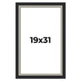 thumbnail image 1 of 19x31 Frame Black Real Wood Picture Frame Width 2.25 Inches | Interior Frame Depth 0.5 Inches |, 1 of 8