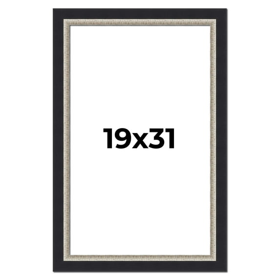 19x31 Frame Black Real Wood Picture Frame Width 2.25 Inches | Interior Frame Depth 0.5 Inches |