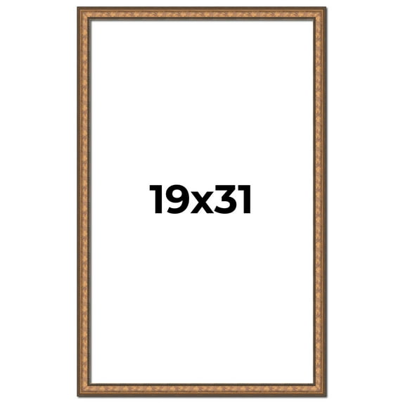 19x31 Frame Gold Real Wood Picture Frame Width 1.25 inches | Interior Frame Depth 0.5 inches |