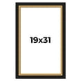 thumbnail image 1 of 19x31 Frame Gold Real Wood Picture Frame Width 2.25 Inches | Interior Frame Depth 0.5 Inches |, 1 of 8