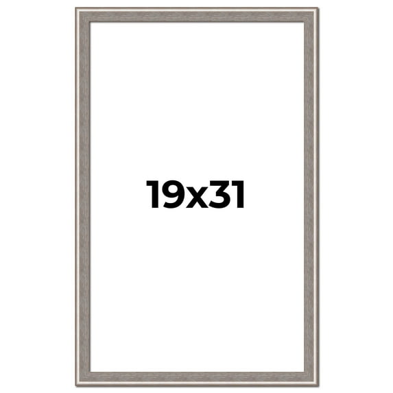 19x31 Frame Grey Real Wood Picture Frame Width 1.25 inches | Interior Frame Depth 0.5 inches | Hans