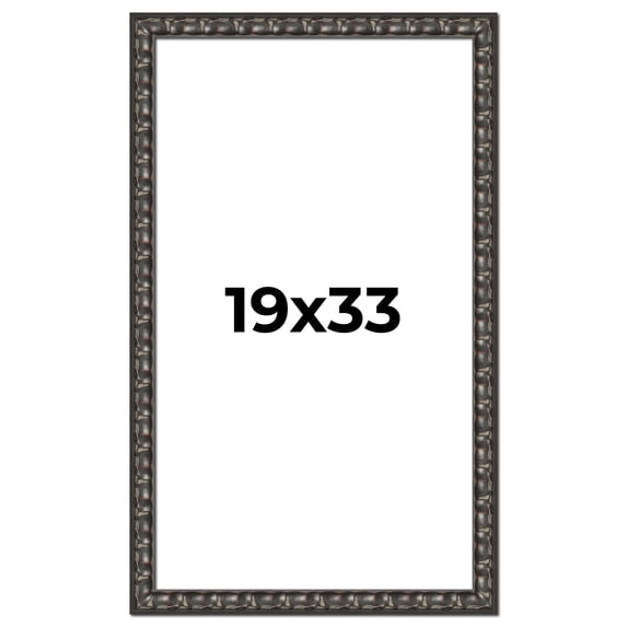19x33 Frame Black-Brown Medieval Solid Wood Picture Frame | 1.5 Inch Moulding Width | Gotham