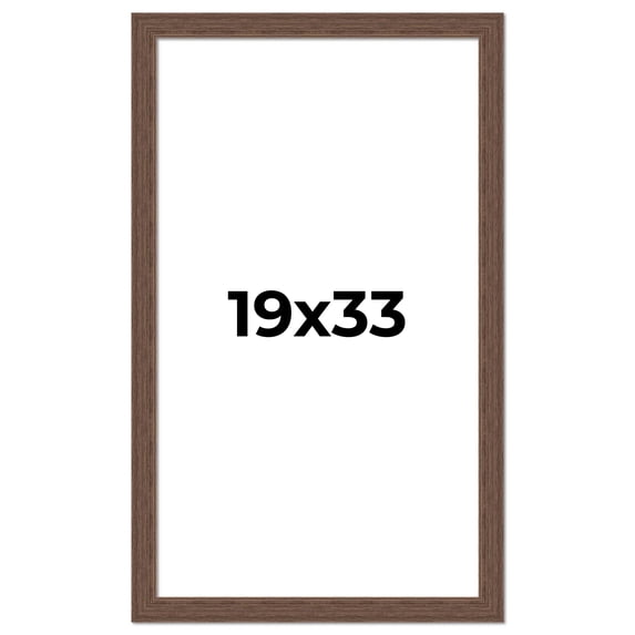 19x33 Frame Brown Farmhouse Solid Wood Picture Frame Width 1.5 Inches | Interior Frame Depth 0.5
