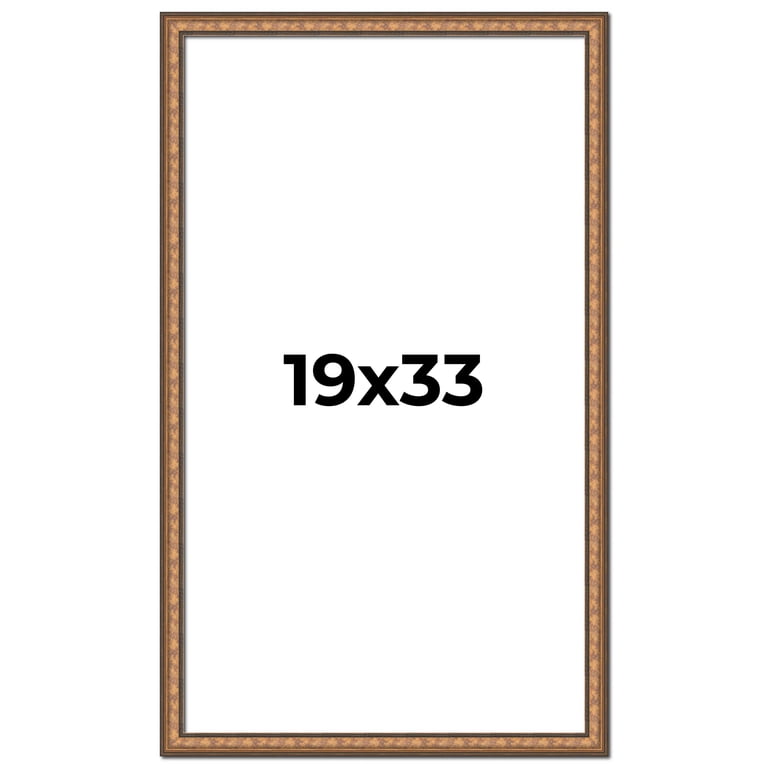 19x33 Frame Gold Real Wood Picture Frame Width 1.25 inches