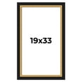 thumbnail image 1 of 19x33 Frame Gold Real Wood Picture Frame Width 2.25 Inches | Interior Frame Depth 0.5 Inches |, 1 of 8