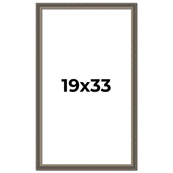 19x33 Frame Silver Real Wood Picture Frame Width 1.25 Inches | Interior Frame Depth 0.5 Inches |