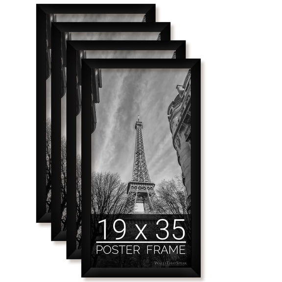 19x35 Black Picture Frame for Puzzles Posters Photos or Artwork, Set of 4