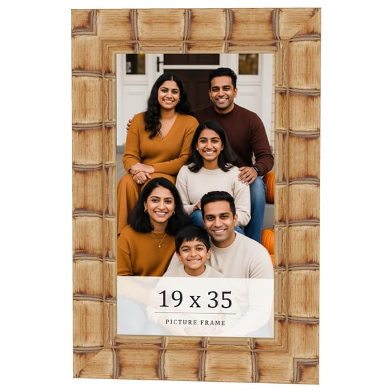 19x35 Frame Beige Real Wood Picture Frame Width 3 inches | Interior Frame Depth 0.5 inches |