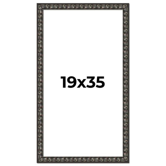 19x35 Frame Black-Brown Medieval Solid Wood Picture Frame | 1.5 Inch Moulding Width | Gotham