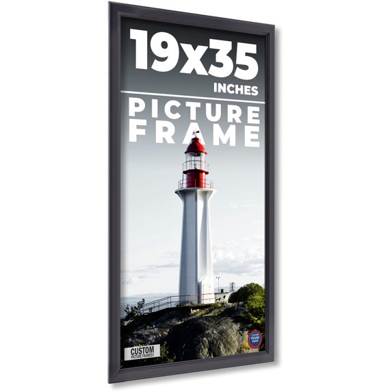 19x35 Frame Black Passaggi Solid Wood Picture Frame Width 1.5 Inches | Interior Depth 0.5 Inches |