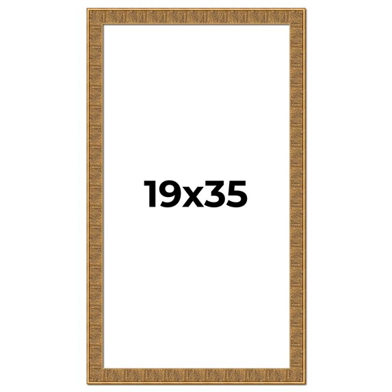 19x35 Frame Black and Gold Distressed Solid Wood Sonoma Picture Frame | 1.625 Inch Moulding Width |