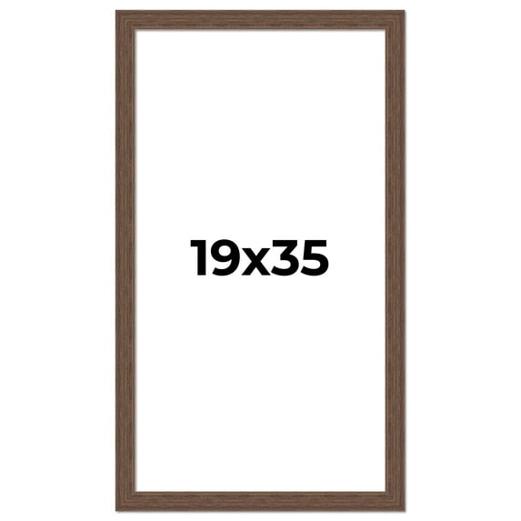 19x35 Frame Brown Farmhouse Solid Wood Picture Frame Width 1.5 Inches | Interior Frame Depth 0.5
