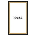 thumbnail image 1 of 19x35 Frame Gold Real Wood Picture Frame Width 2.25 Inches | Interior Frame Depth 0.5 Inches |, 1 of 8