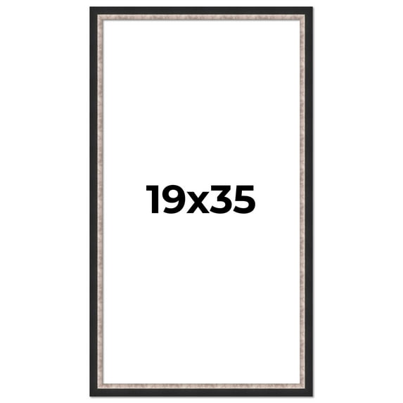 19x35 Frame Silver Real Wood Picture Frame Width 1.25 Inches | Interior Frame Depth 0.75 Inches |