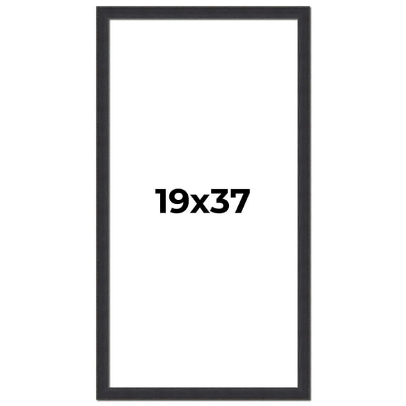 19x37 Frame Black Real Wood Picture Frame Width 1.25 Inches | Interior Frame Depth 0.5 Inches |