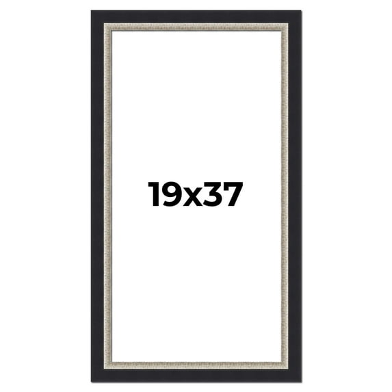 19x37 Frame Black Real Wood Picture Frame Width 2.25 Inches | Interior Frame Depth 0.5 Inches |