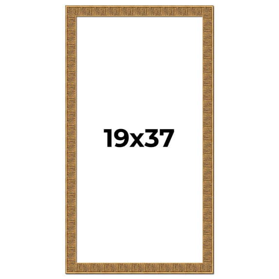 19x37 Frame Black and Gold Distressed Solid Wood Sonoma Picture Frame | 1.625 Inch Moulding Width |