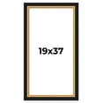 thumbnail image 1 of 19x37 Frame Gold Real Wood Picture Frame Width 2.25 Inches | Interior Frame Depth 0.5 Inches |, 1 of 8