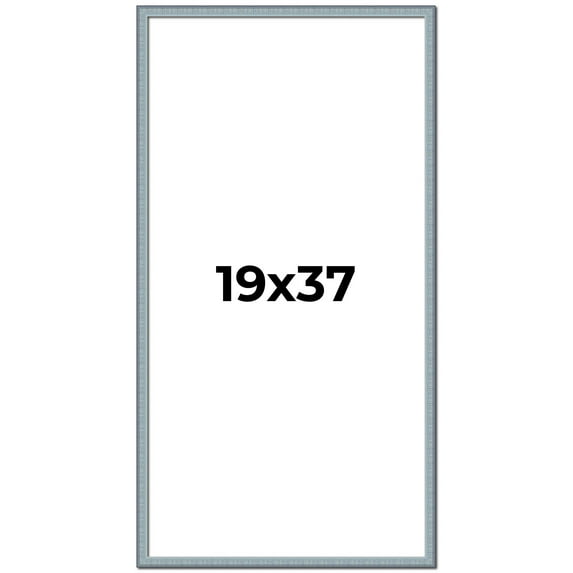 19x37 Frame Rustic Sky Blue Solid Wood Picture Frame | 0.75 Inch Moulding Width |Includes UV