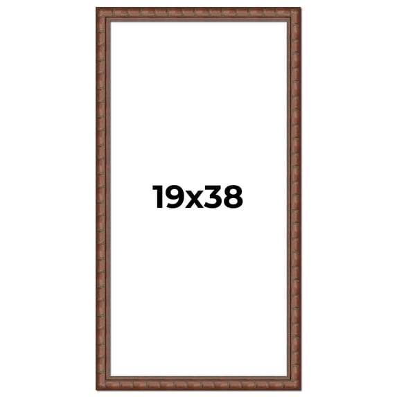 19x38 Dark Brown Bamboo Real Wood Picture Frame Width 1.5 inches | Interior Frame Depth 0.5 inches