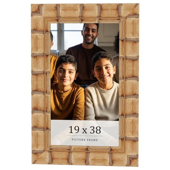 19x38 Frame Beige Real Wood Picture Frame Width 3 inches | Interior Frame Depth 0.5 inches |
