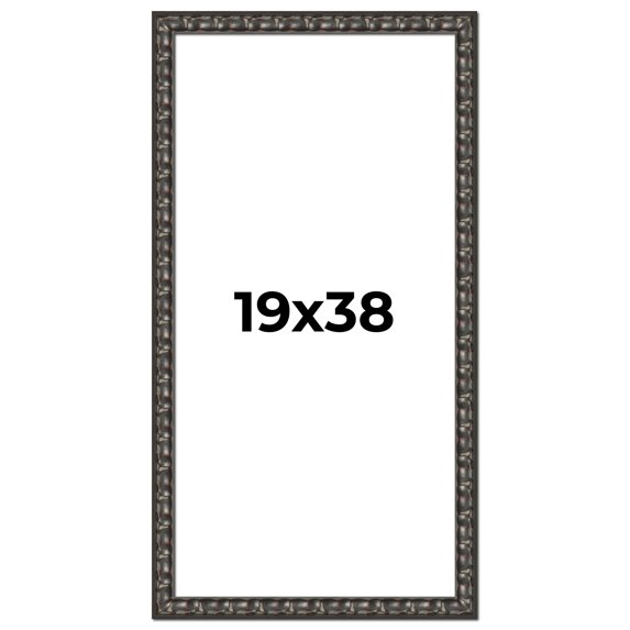 19x38 Frame Black-Brown Medieval Solid Wood Picture Frame | 1.5 Inch Moulding Width | Gotham