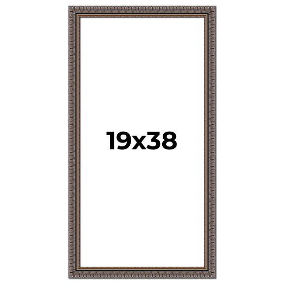 19x38 Frame Black Feather Payton Ornate Solid Wood Picture Frame Width 1.75 Inches | Interior Depth