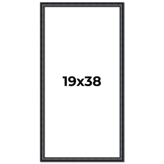 19x38 Frame Black Real Wood Picture Frame Width 1.25 inches | Interior Frame Depth 0.5 inches |