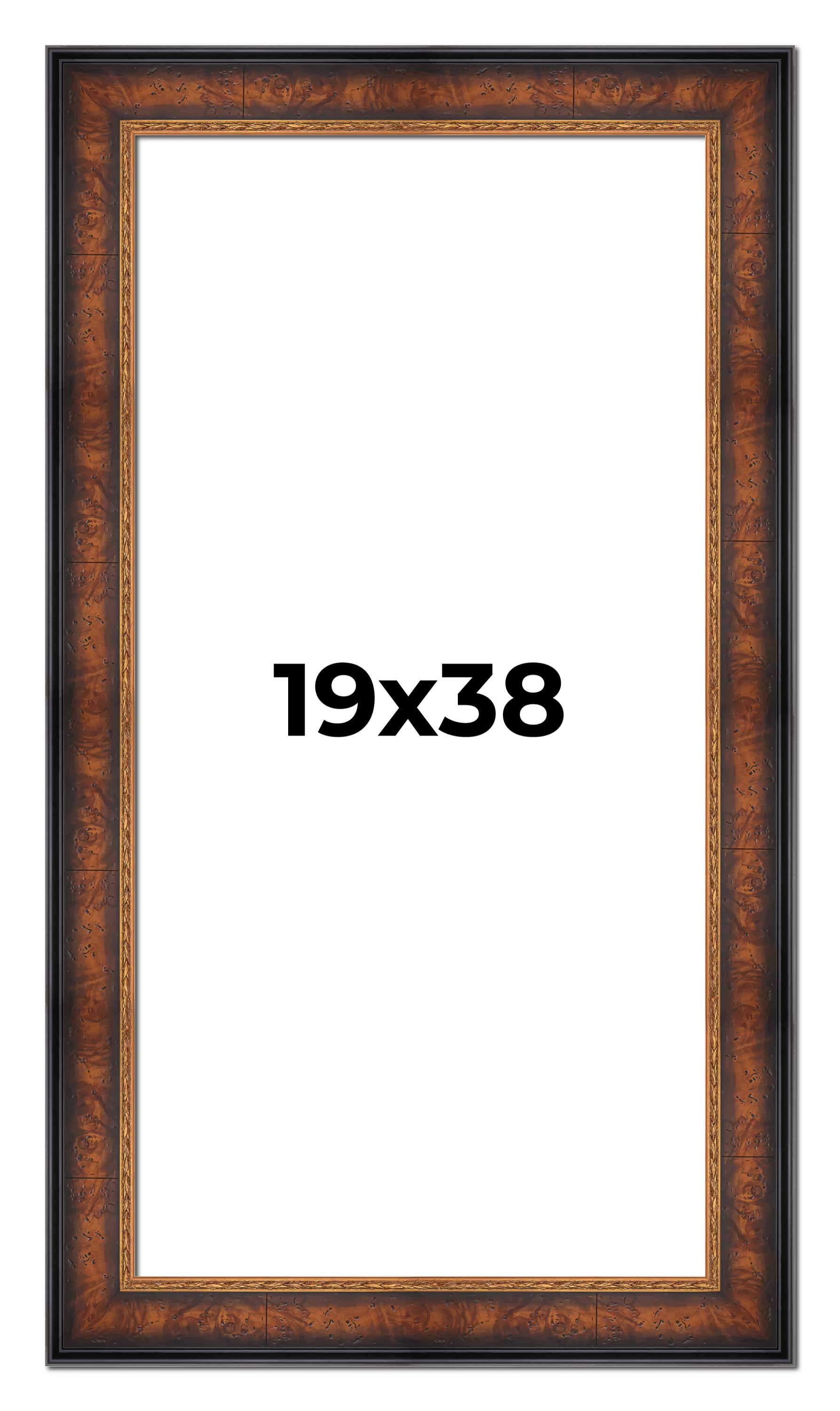 19x38 Frame Brown Walnut Gold Ornate Trim Solid Wood Plein Air Picture ...