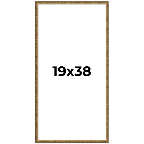 19x38 Frame Gold Kingsley Distressed Solid Wood Picture Frame Width 0.75 Inches | Interior Frame