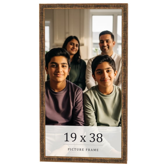 19x38 Frame Gold Kingsley Distressed Solid Wood Picture Frame Width 0.75 Inches | Interior Frame