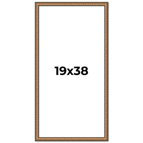 19x38 Frame Gold Real Wood Picture Frame Width 1.25 inches | Interior Frame Depth 0.5 inches |