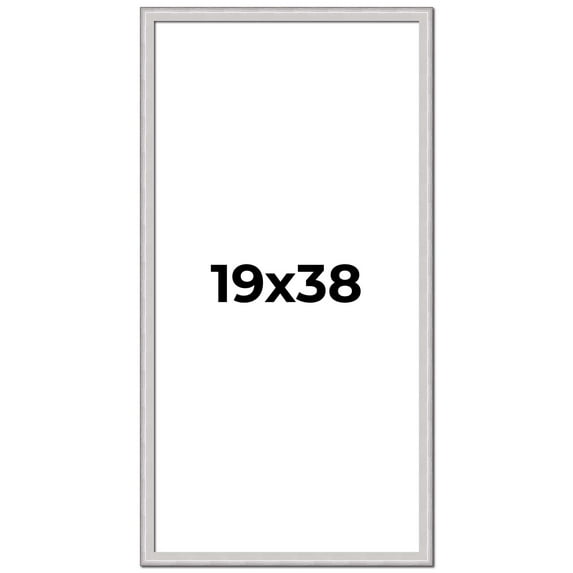 19x38 Frame Silver Inner Slope Bevel Picture Frame | 1 Inch Moulding Width | 0.75 Inch Rabbet Depth
