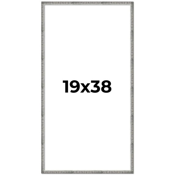 19x38 Frame Silver Picture Frame - Complete Modern Photo Frame Includes UV Acrylic Shatter Guard