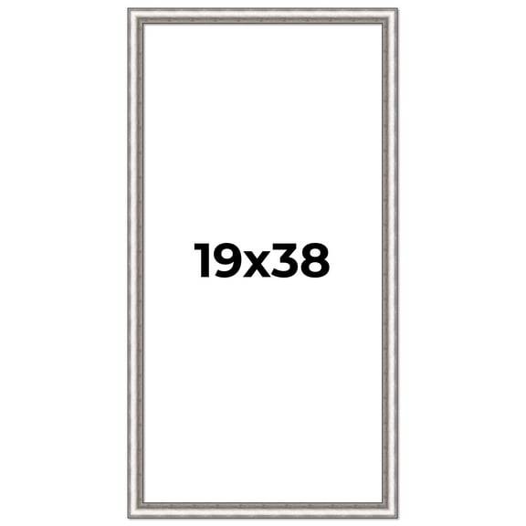 19x38 Frame Silver Real Wood Picture Frame Width 1.25 Inches | Interior Frame Depth 0.5 Inches |