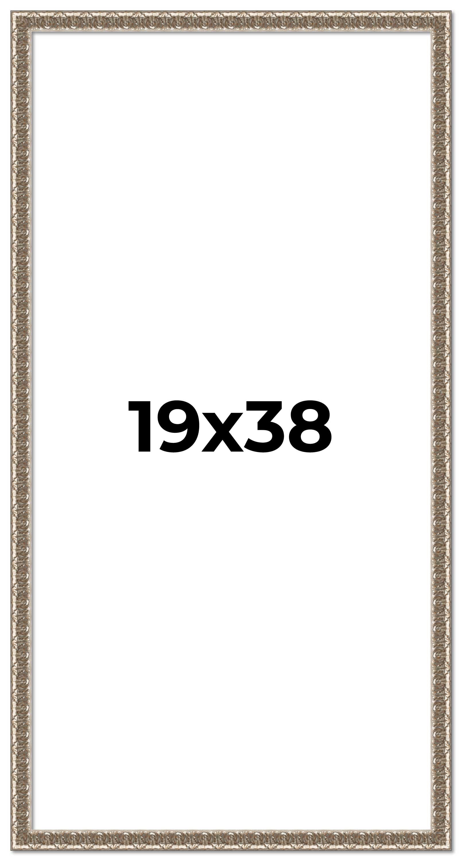 19x38 Frame Silver Versailles Ornate Solid Wood Picture Frame | 1 Inch ...
