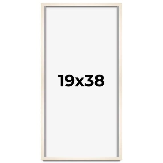 19x38 Frame White Wheat Solid Wood Picture Frame | Moulding Width 0.75 Inches | Interior Depth 0.5