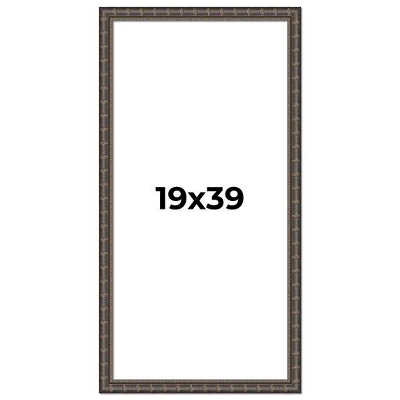 19x39 Frame Black Bamboo Solid Wood Picture Frame Width 1.5 Inches | Interior Frame Depth 0.5