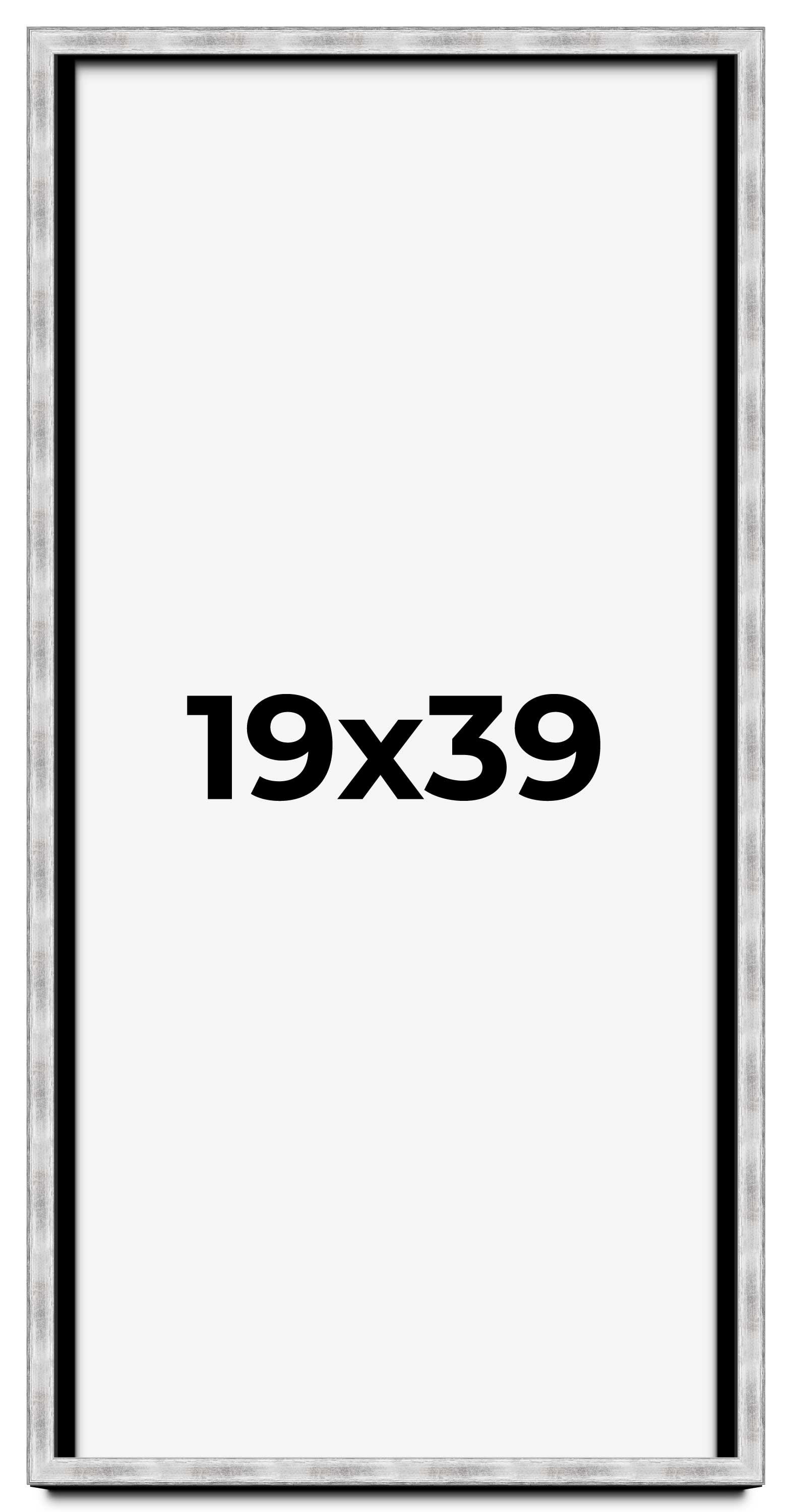 19x39 Frame Brushed Silver Solid Wood Picture Frame | 0.75 Inch ...