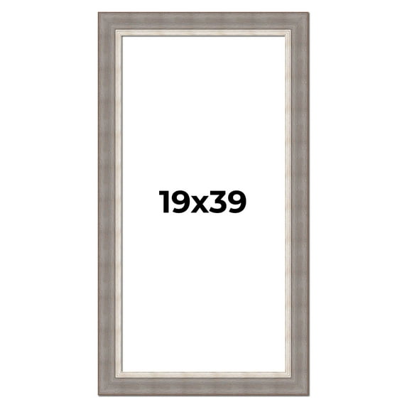 19x39 Frame Grey Real Wood Picture Frame Width 2.75 Inches | Interior Frame Depth 0.5 Inches |