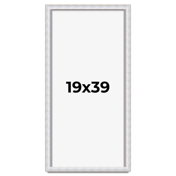 19x39 Shadow Box Frame Silver | 1.625 Inches Deep Real Wood Contemporary Shadowbox Display Frame |