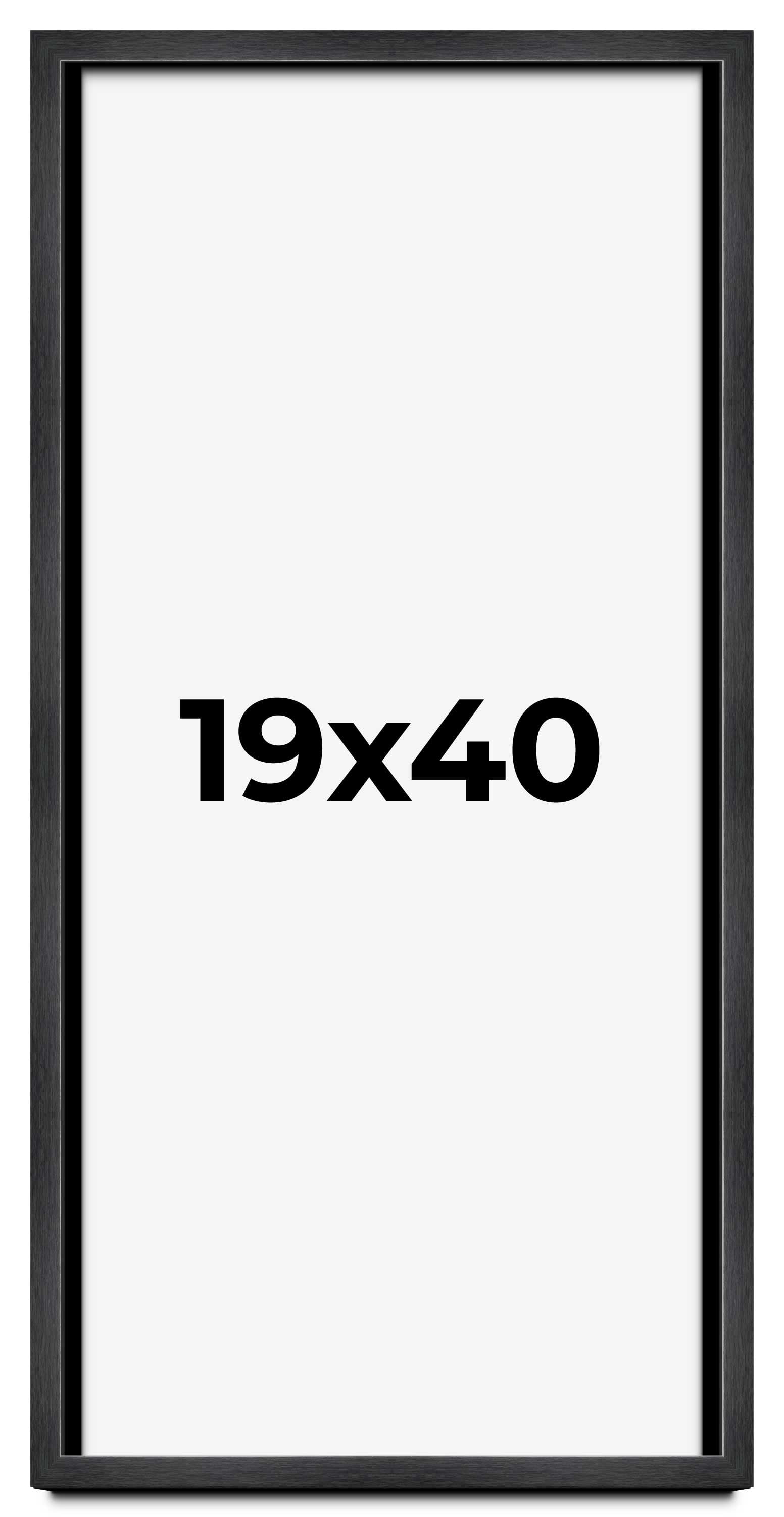 19x40 Frame Black Charcoal Grey Wood Textured Picture Frame | 0.75 Inch ...